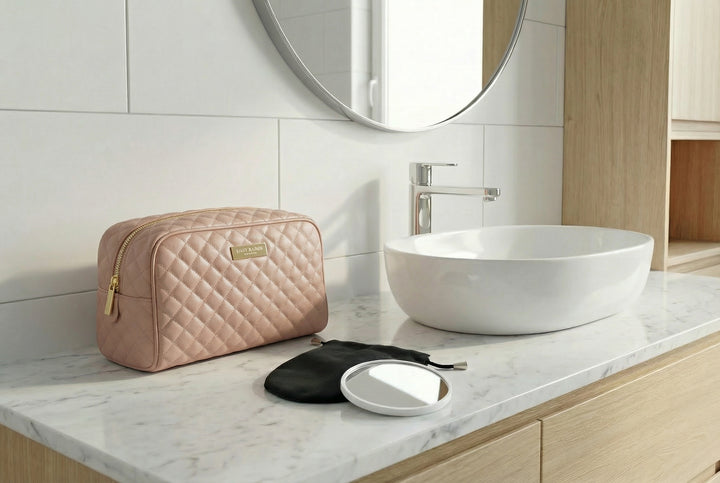 AirMirror™ Travel Detachable Magnetic Make-up Mirror 10x — With Pouch. Suction Cup Fitting