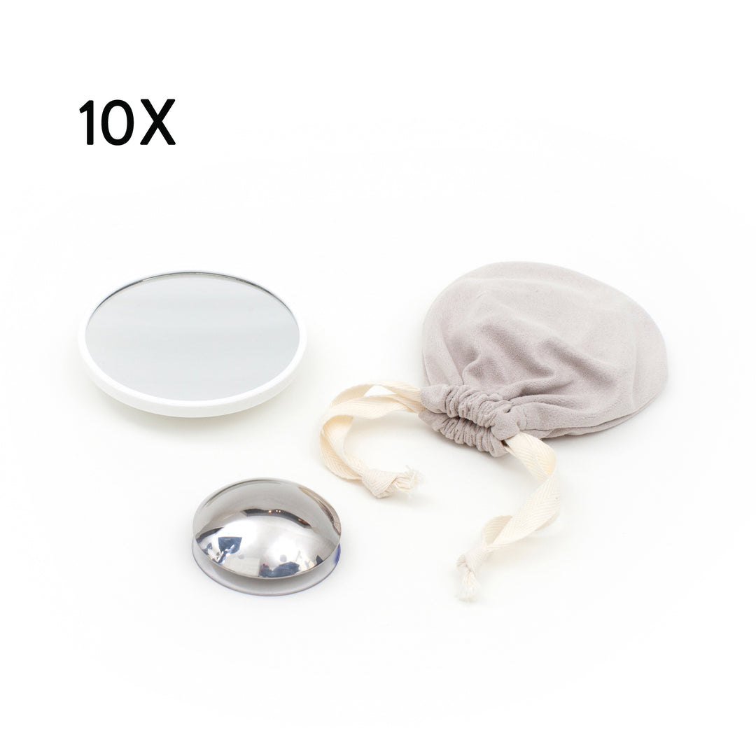 AirMirror™ Espejo Desmontable y Magnético para Maquillarse 10x. Montaje de Ventosa