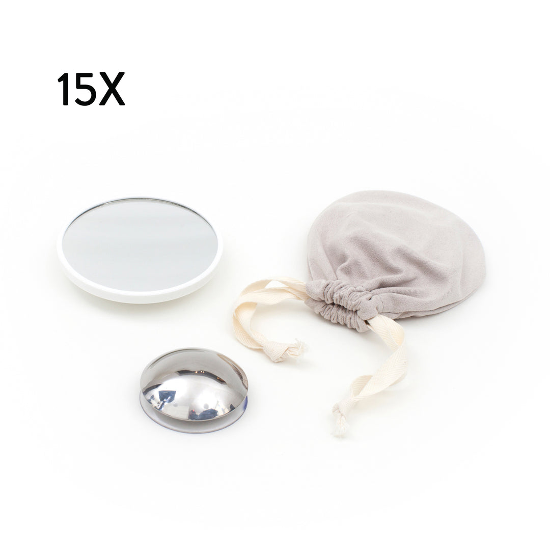 AirMirror™ Espejo Desmontable y Magnético para Maquillarse 15x. Montaje de Ventosa