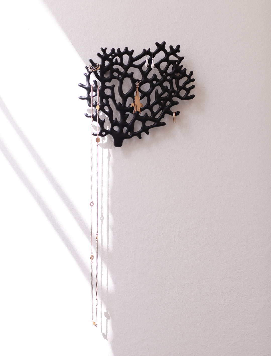 Wall mount Coral Jewelry Organizer
Matte black. Lacquered cast zinc