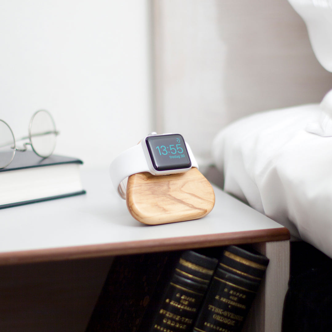 Apple Watch Charging Station. Tetra Nightstand
Solid Olive wood