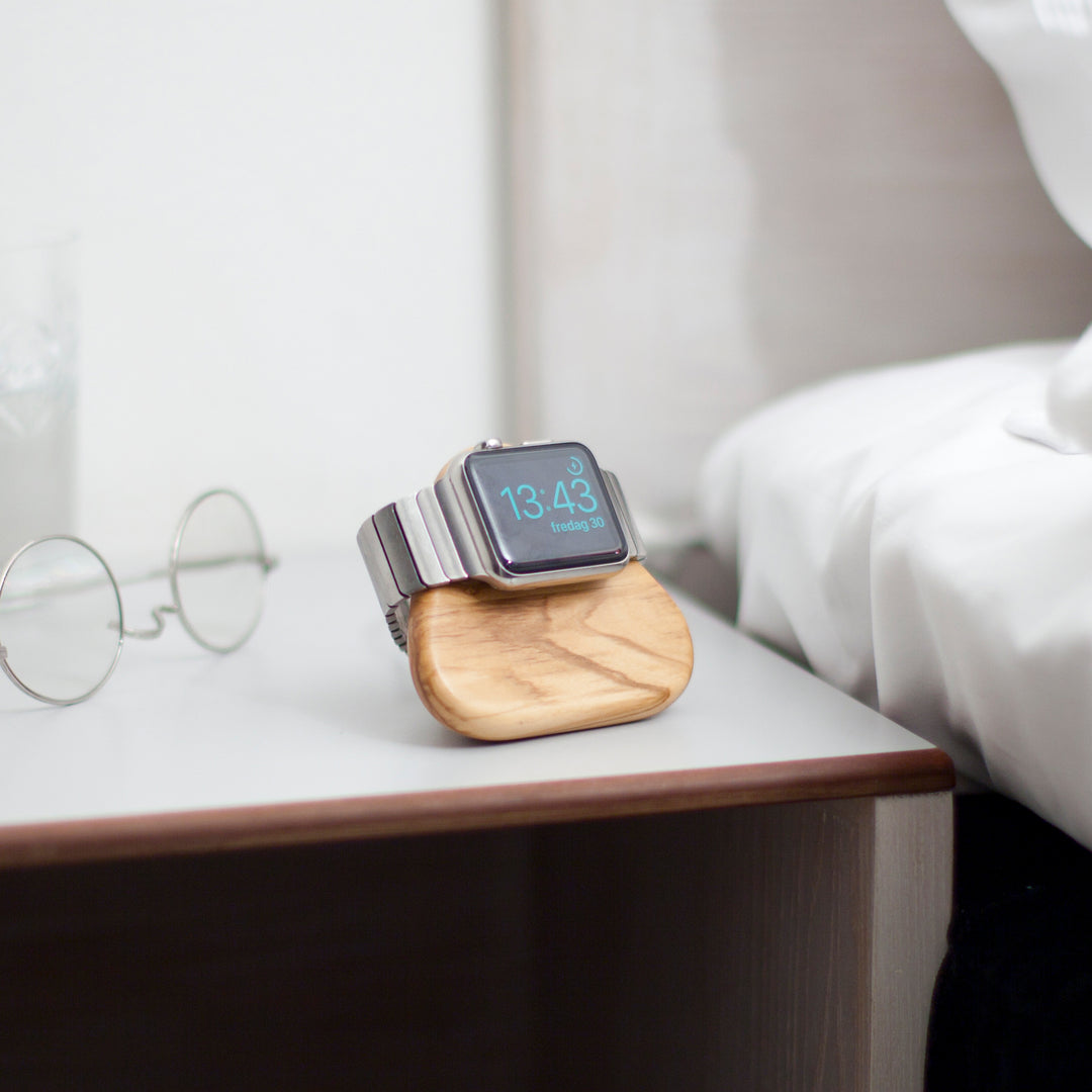 Apple Watch Charging Station. Tetra Nightstand
Solid Olive wood