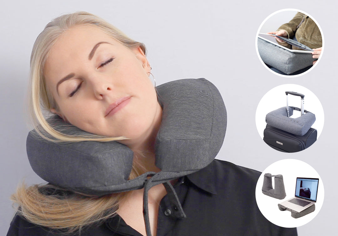 Kneck™ Travel Pillow 3-in-1. Comfort Plus
Pillow For Laptop, Tablet, Neck
Salt Pepper Gray