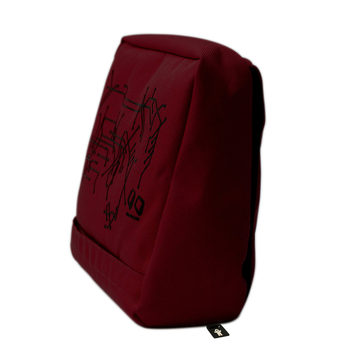 Tabletpillow Hitech 2, for iPad / tablet PC. 
Two inner pockets. Wine Red / Black. Polyester, silicone