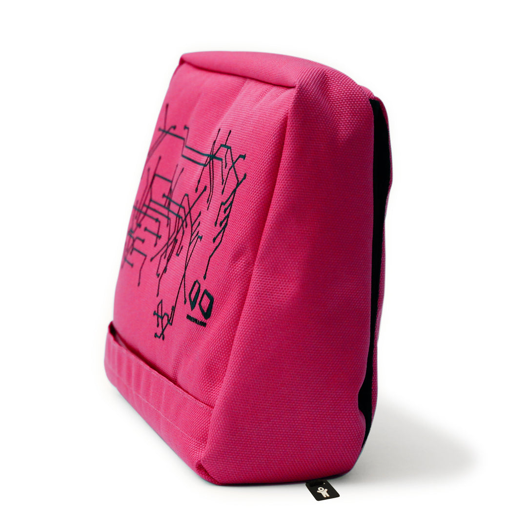 Tabletpillow Hitech with inner pockets for iPad / Tablet PC 
Cerise / Black. Polyester. Silicone