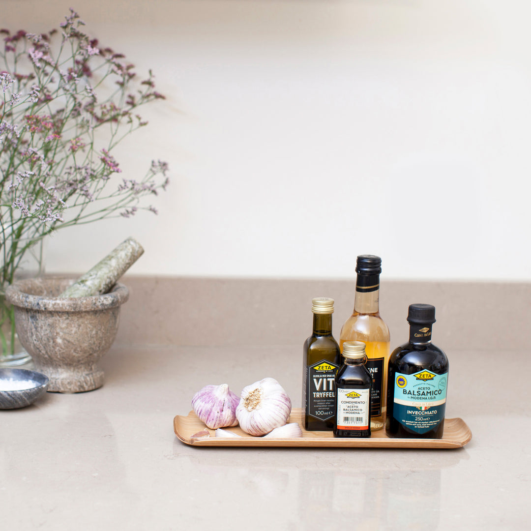 Oil And Water Resistant Wood Countertop Tray For Kitchen/Serving Tray. Willow Wood Tray LEAF.
Satin Matt Finish