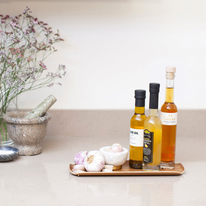 Oil And Water Resistant Wood Countertop Tray for Kitchen/Serving Tray. Walnut Wood Tray LEAF. Satin Matt Finish