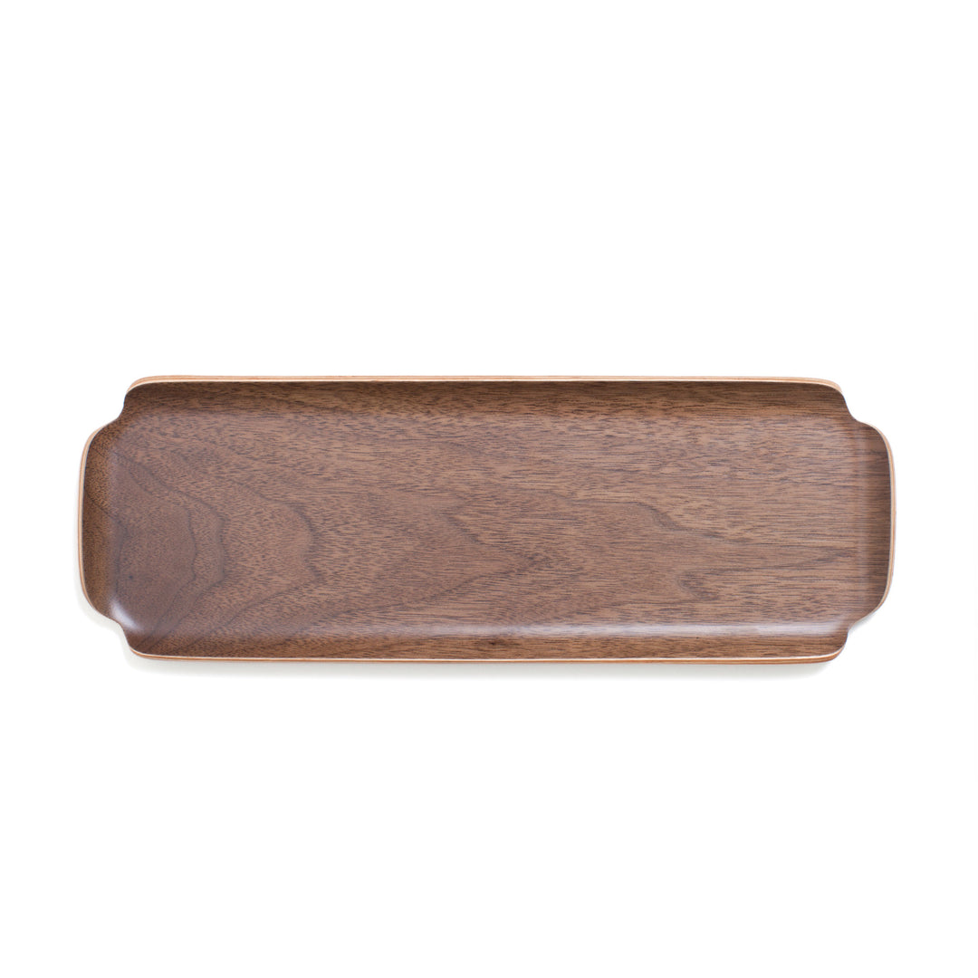 Oil And Water Resistant Wood Countertop Tray for Kitchen/Serving Tray. Walnut Wood Tray LEAF. Satin Matt Finish