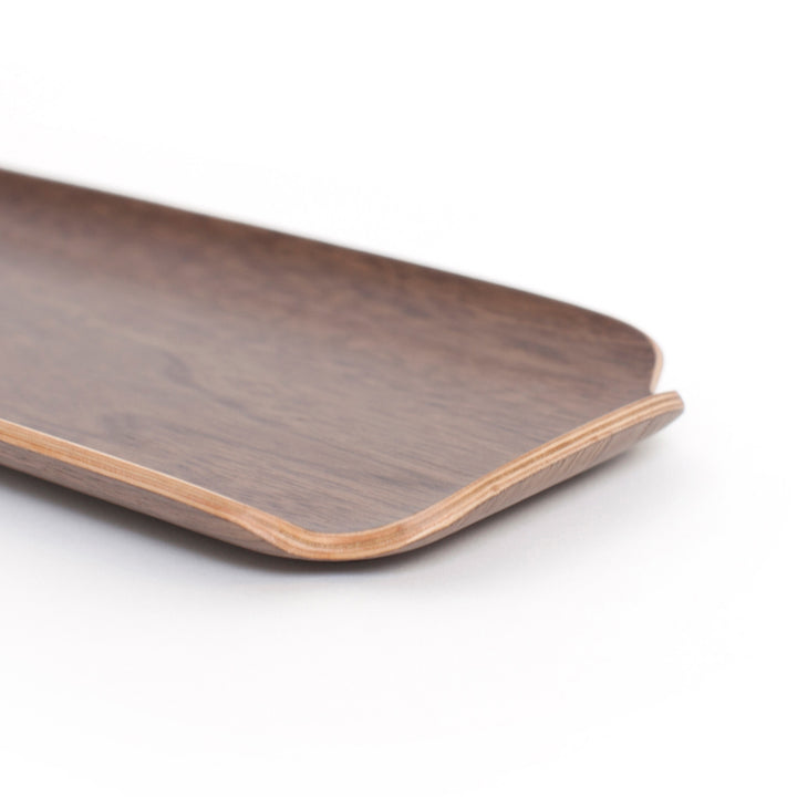 Oil And Water Resistant Wood Countertop Tray for Kitchen/Serving Tray. Walnut Wood Tray LEAF. Satin Matt Finish