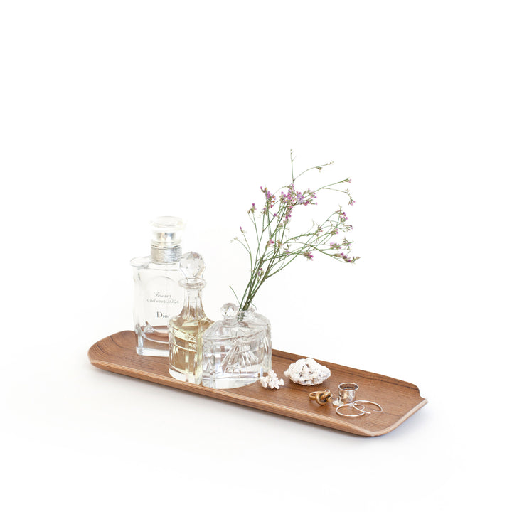 Leaf™ Vanity Tray Walnut, Water & Oil Resistant