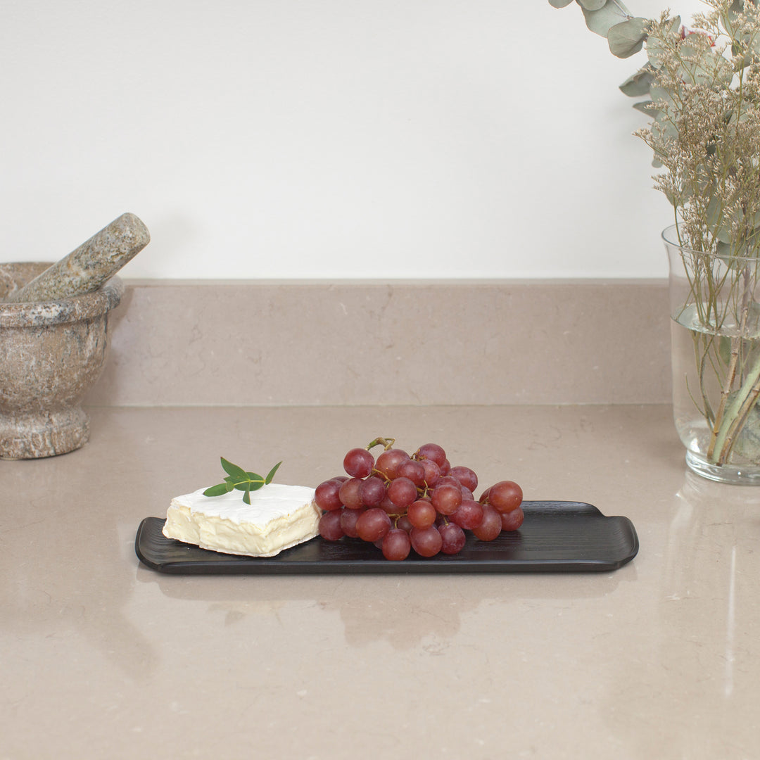 Leaf™ Countertop & Serving Tray Matte Black Willow, Water & Oil Resistant