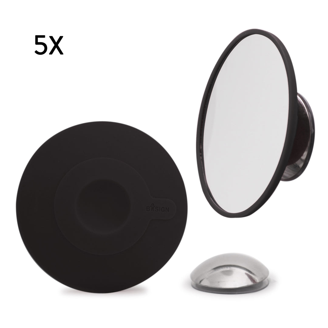 Detachable Make-up Mirror X5. AirMirror™
Black. Hidden suction cup fitting. Magnetic fastener, (Ø 11,2 cm)