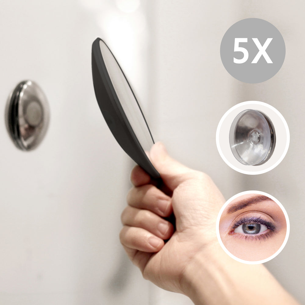 Detachable Make-up Mirror X5. AirMirror™
Black. Hidden suction cup fitting. Magnetic fastener, (Ø 11,2 cm)