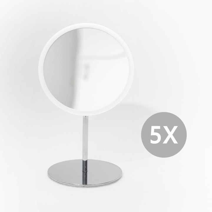 Detachable Make-up Mirror X5 AirMirror™ 
Table Stand. Chromed steel base. White Mirror
Magnetic fastener (Ø 16.5 cm)