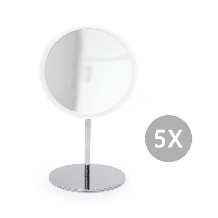 Detachable Make-up Mirror X5 AirMirror™ 
Table Stand. Chromed steel base. White Mirror
Magnetic fastener (Ø 16.5 cm)