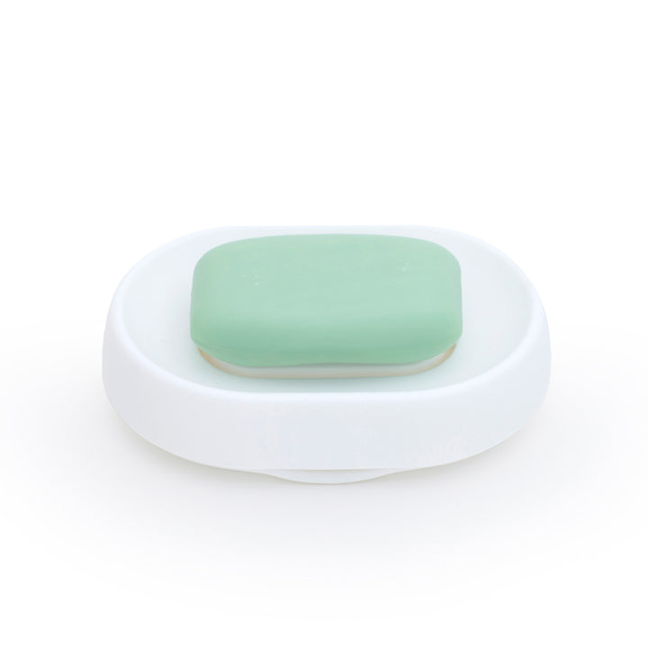 Silicone Soap Saver Dish. Oval Hidden Draining Spout. Soap Saver Flow PLUS
White, Keeping Soap Bar Extra Dry