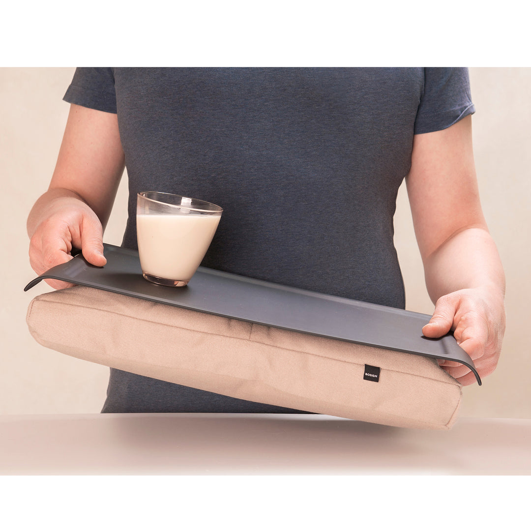 Mini Laptray Anti-Slip
Matte Black tray. Natural cushion
Non-slip surface