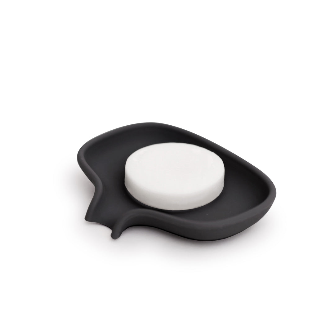 Silicone Soap Saver Dish with Draining Spout
Black