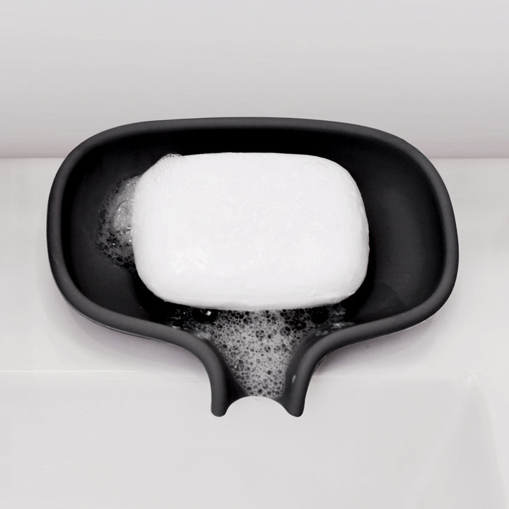 Silicone Soap Saver Dish with Draining Spout
Black