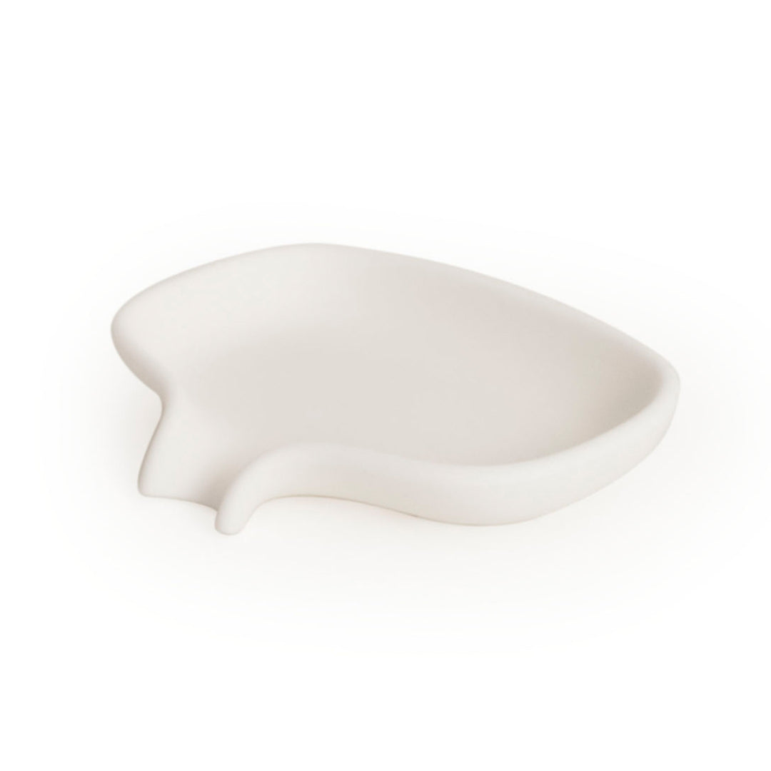 Silicone Soap Saver Dish with Draining Spout
White