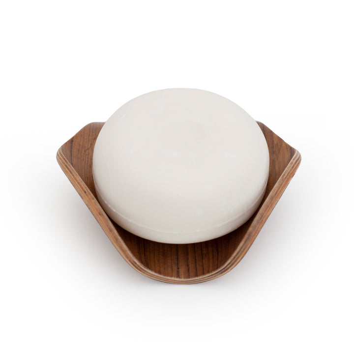 Leaf™ Soap Saver Dish With Draining, Walnut Wood, Water-Resistant