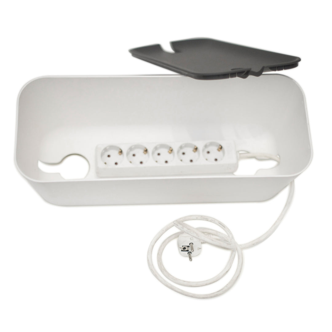 Cable Organiser Hideaway XL
White / Gray
Flame retardant plastic