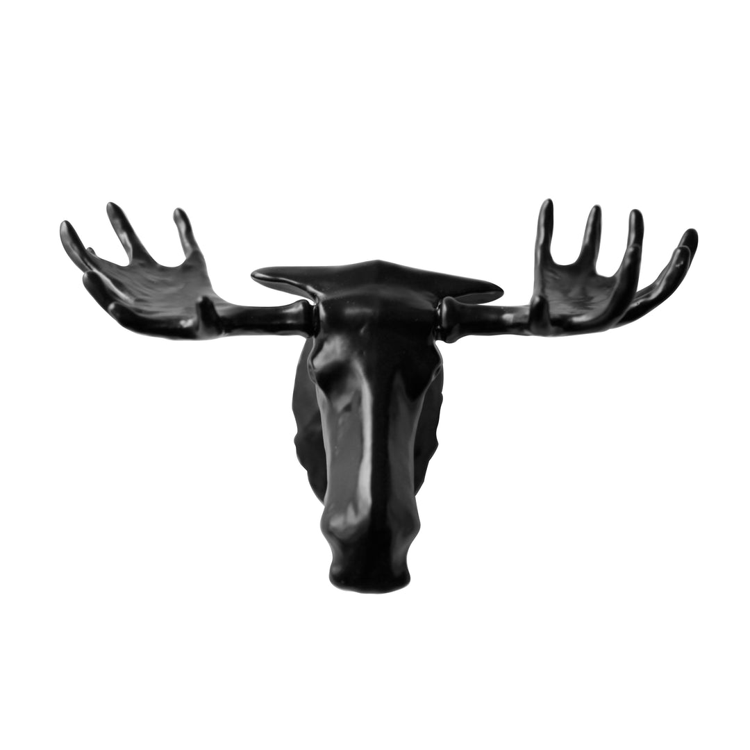 Wall hanger, Moose Hook
Matte black 
Lacquered cast zink